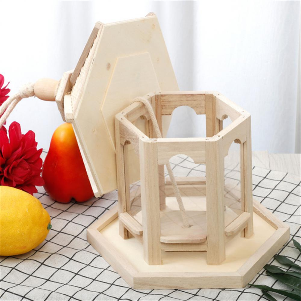 Wooden Bird Feeder with Clear Seed Window – Hanging