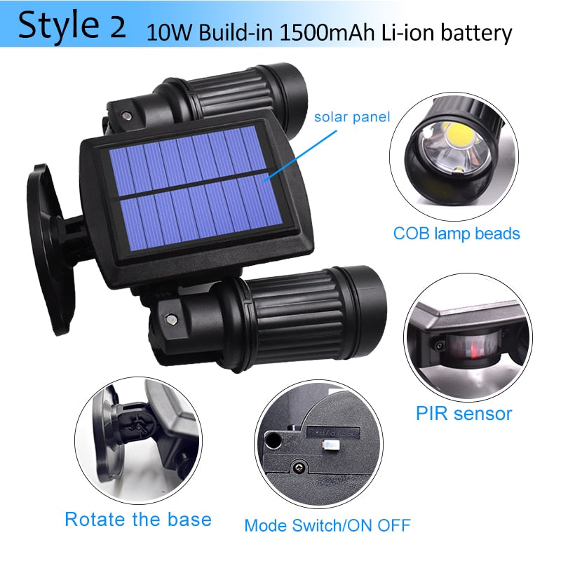 Solar Security Light with Motion Sensor – 600 Lumen