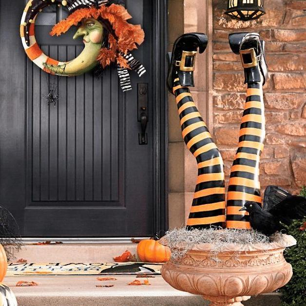 Witch Leg Garden Stakes – Set of 2 Halloween Decor