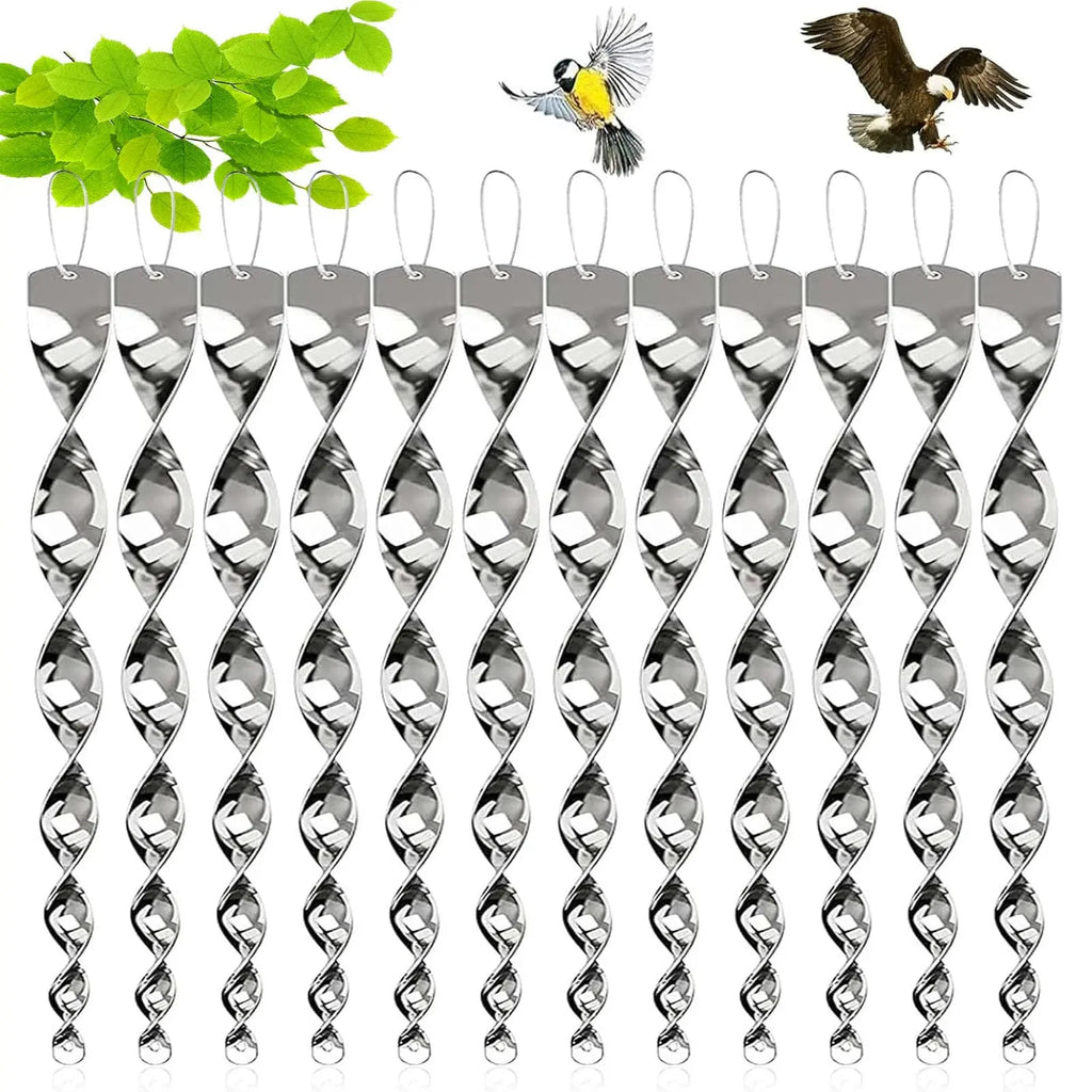 Reflective Bird Deterrent Rods – Hanging Spiral Scarer