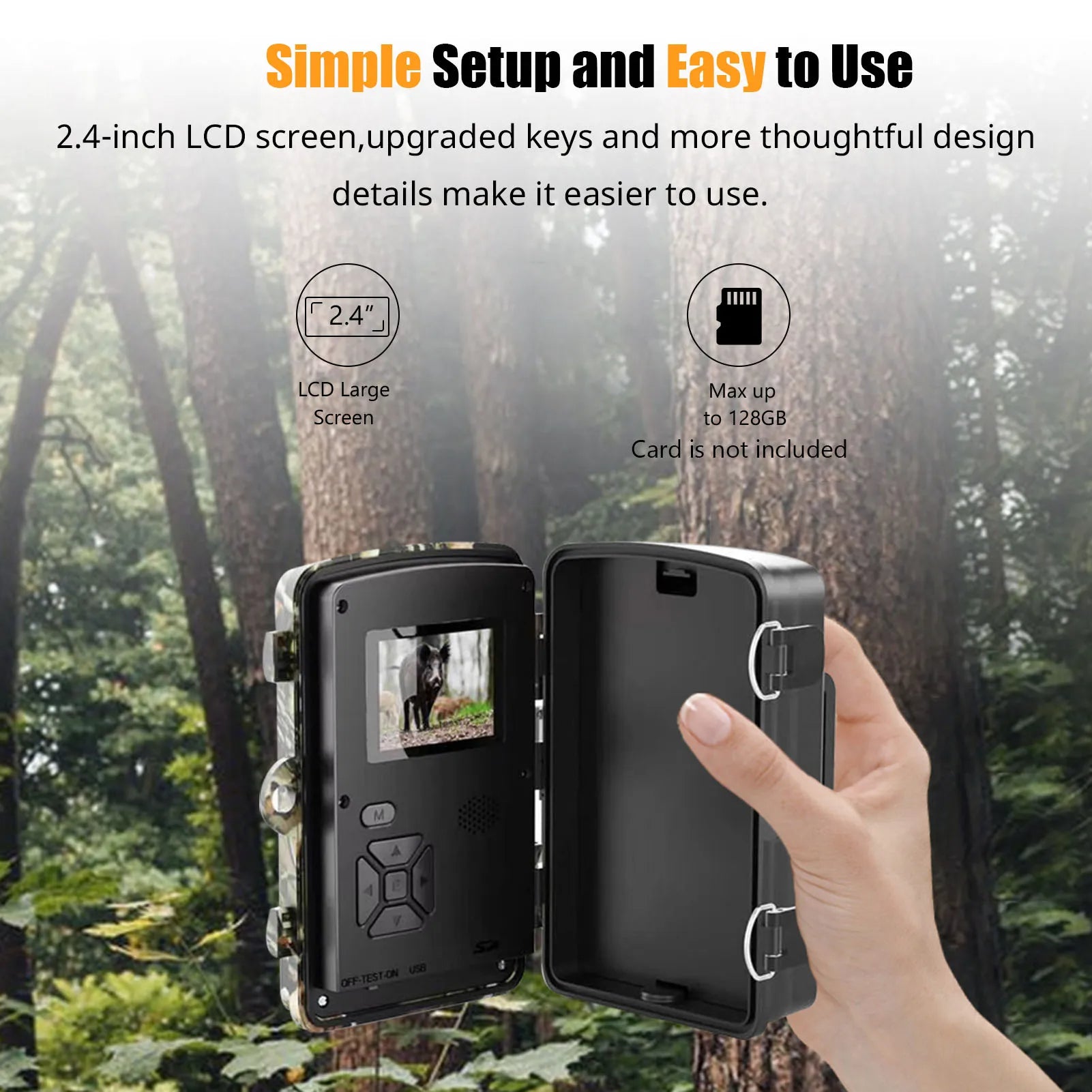 1080P Trail Camera with Night Vision – 16MP Wildlife