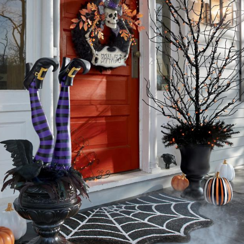 Witch Leg Garden Stakes – Set of 2 Halloween Decor
