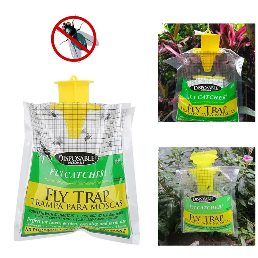 Disposable Outdoor Fly Trap with Bait – 3 & 5 Pack