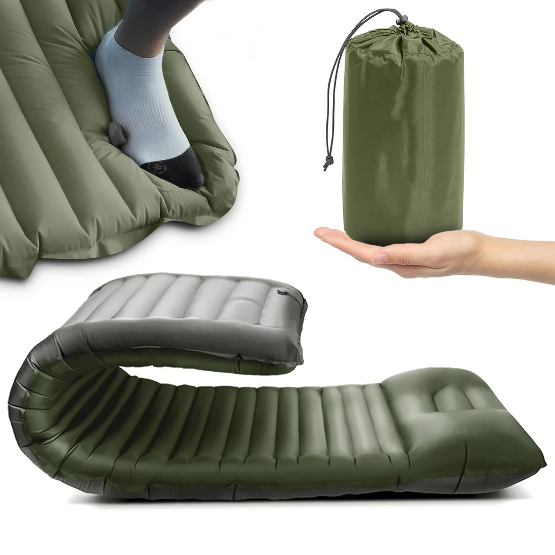 Camping Air Mattress with Foot Pump – Inflatable Bed