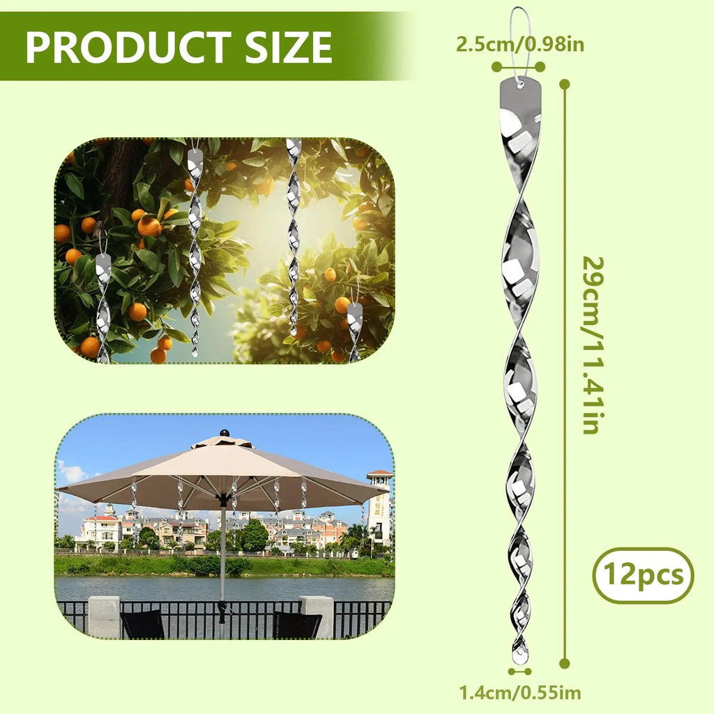 Reflective Bird Deterrent Rods – Hanging Spiral Scarer