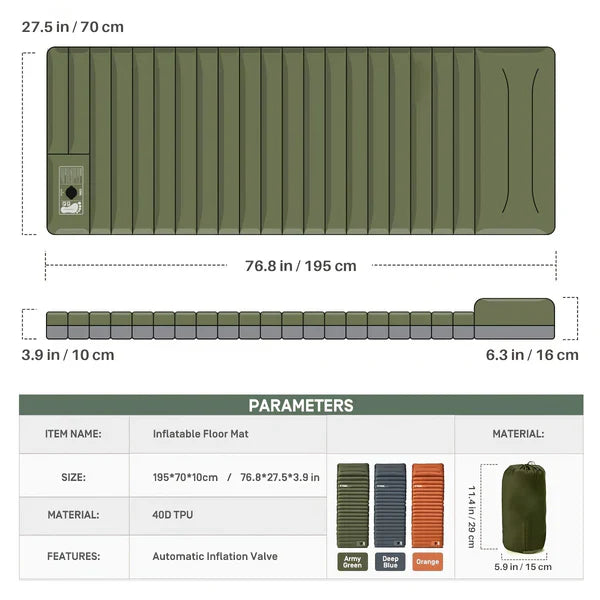 Camping Air Mattress with Foot Pump – Inflatable Bed