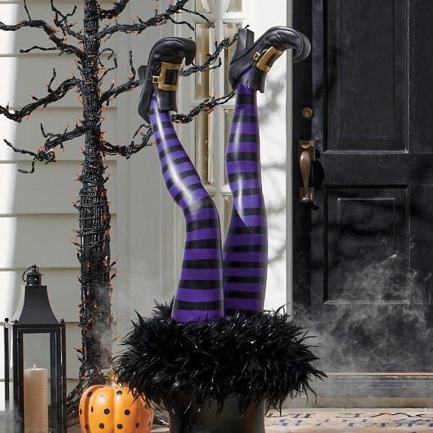 Witch Leg Garden Stakes – Set of 2 Halloween Decor