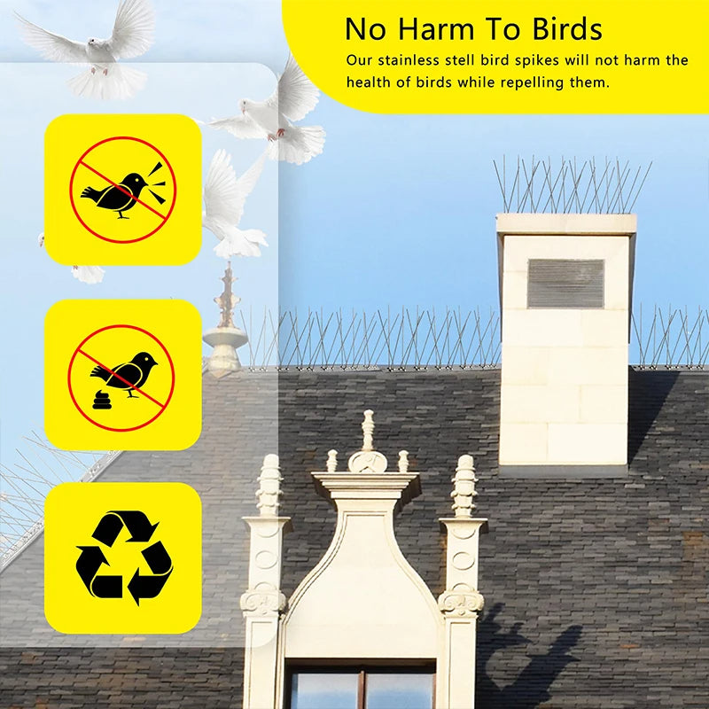 Stainless Steel Bird Spikes – Humane Pigeon Deterrent