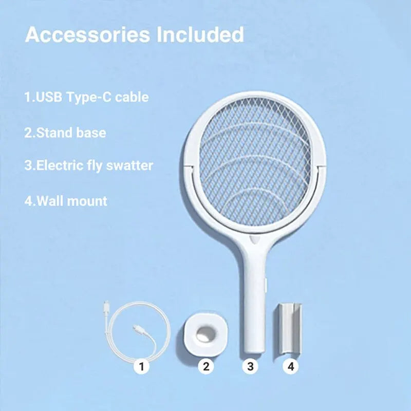 5-in-1 Rechargeable Bug Zapper Racket – Fly Swatter