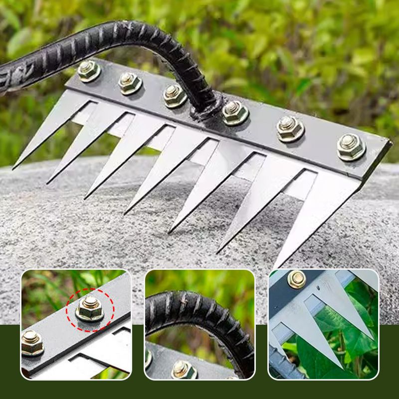Carbon Steel Garden Rake Head – 5-8 Teeth Hand Tool