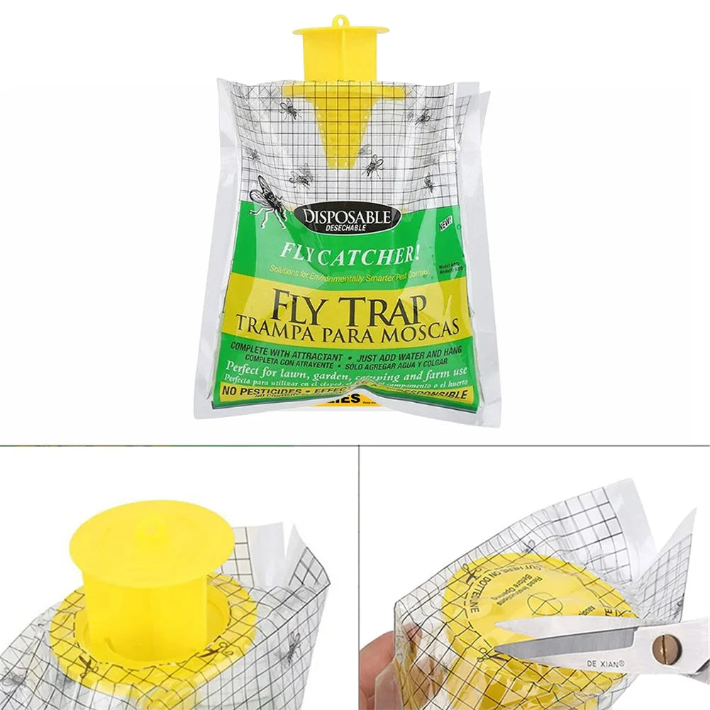 Disposable Outdoor Fly Trap with Bait – 3 & 5 Pack