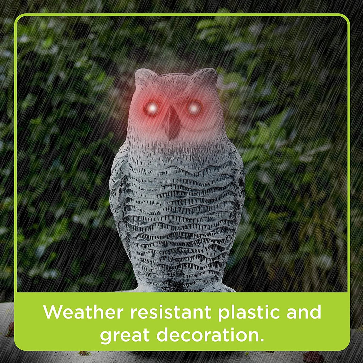 Realistic Owl Decoy Bird Scarer with Rotating Head