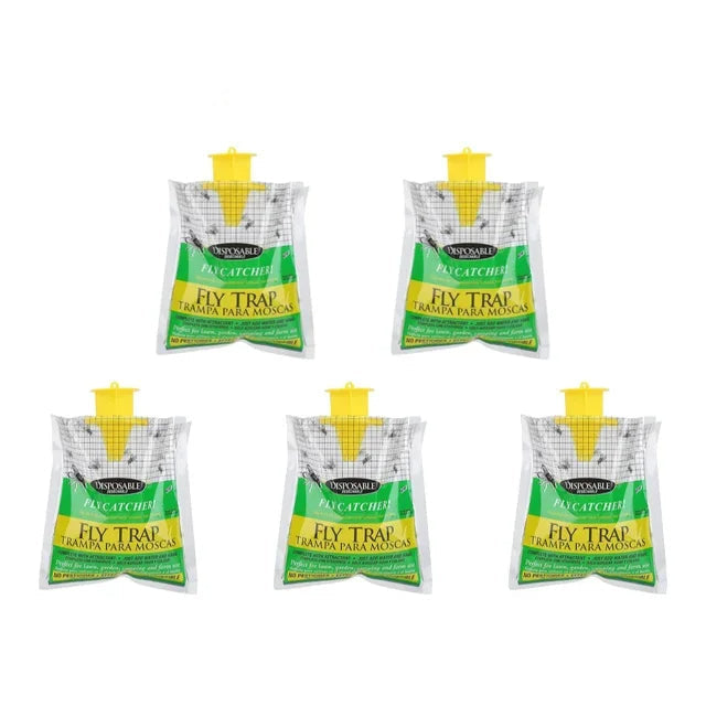 Disposable Outdoor Fly Trap with Bait – 3 & 5 Pack