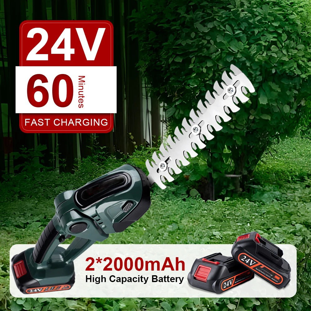 Cordless Hedge Trimmer – 2-in-1 24V Grass Shears