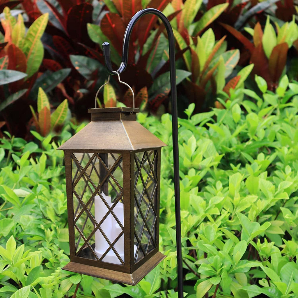 Solar Hanging Lantern with Flickering LED Candles