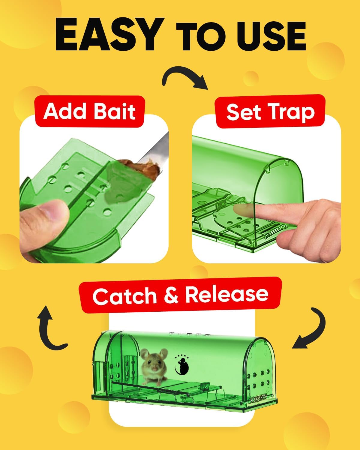 Humane Mouse Trap 4 Pack – Catch and Release, No Kill