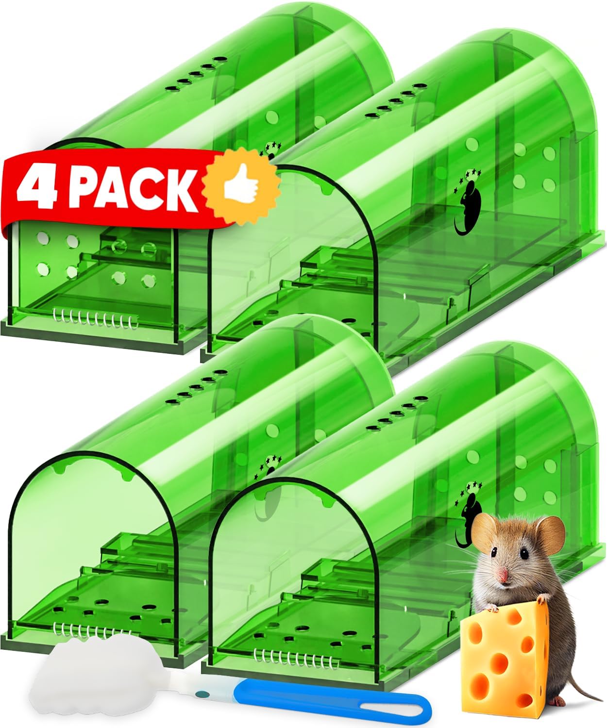 Humane Mouse Trap 4 Pack – Catch and Release, No Kill