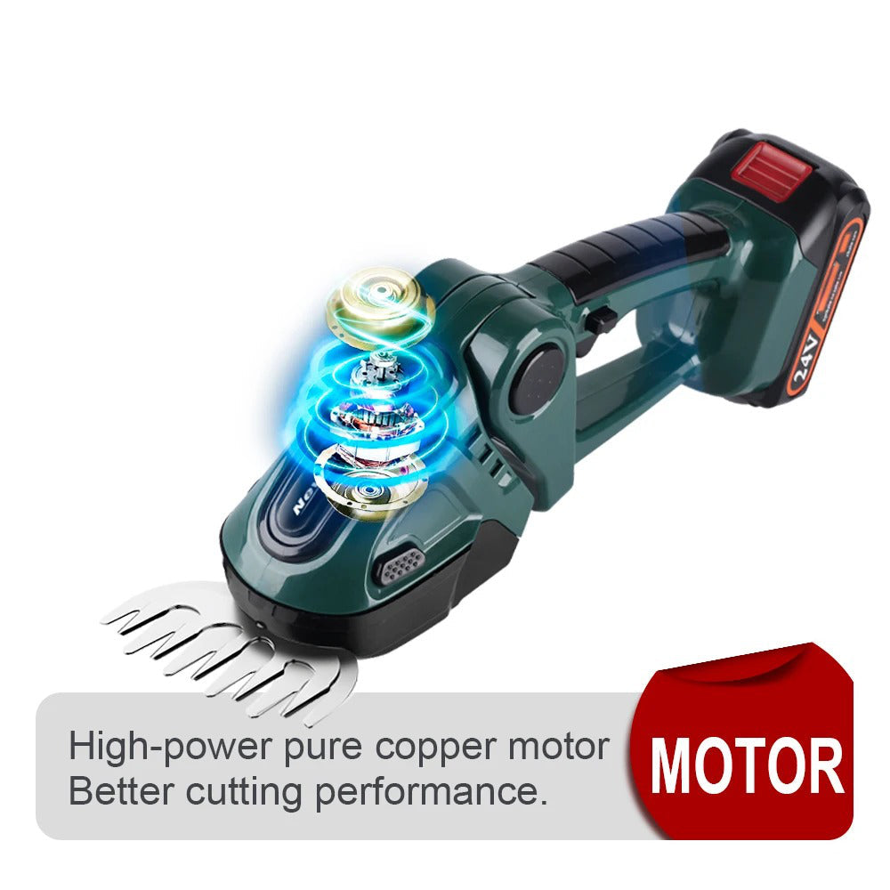 Cordless Hedge Trimmer – 2-in-1 24V Grass Shears