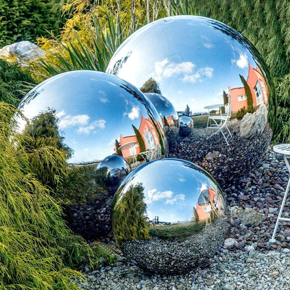 Stainless Steel Gazing Ball – Mirror Garden Sphere