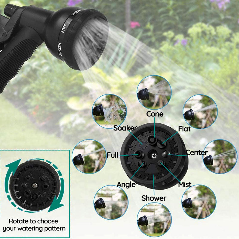 Expandable Garden Hose 100ft – 8 Spray Modes, No Kink