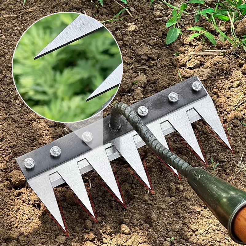 Carbon Steel Garden Rake Head – 5-8 Teeth Hand Tool