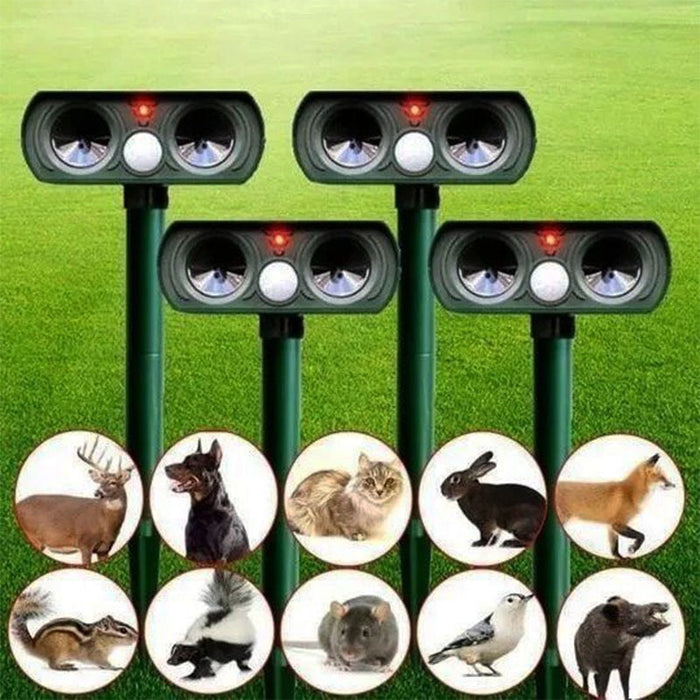 Solar Ultrasonic Animal Repeller – Motion Sensor