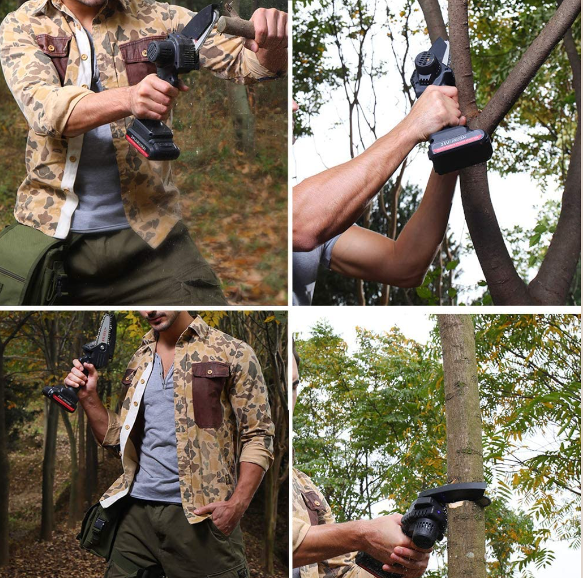 Cordless Mini Chainsaw 24V – Handheld Pruning Saw