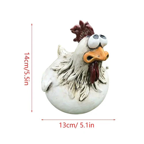 Funny Chicken Fence Decor – Resin Garden Statue