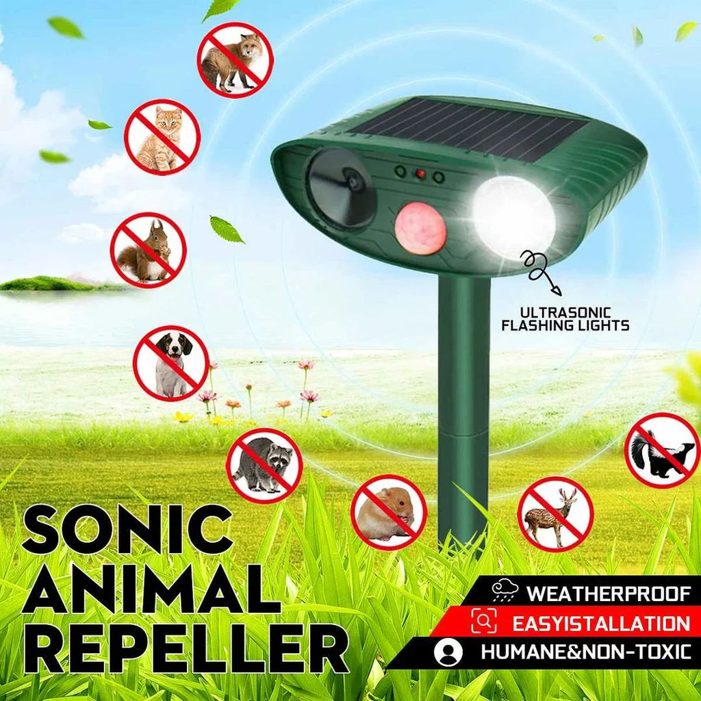 Ultrasonic Squirrel & Rodent Repeller – Solar Powered