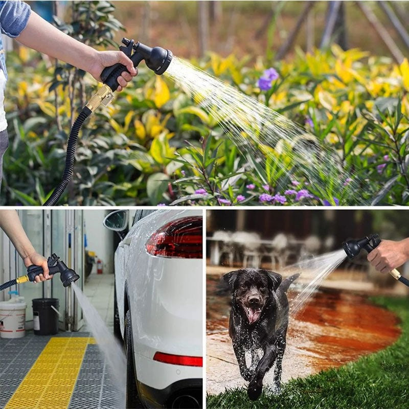 Expandable Garden Hose 100ft – 8 Spray Modes, No Kink