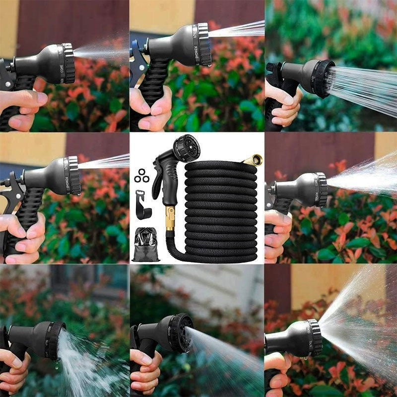 Expandable Garden Hose 100ft – 8 Spray Modes, No Kink
