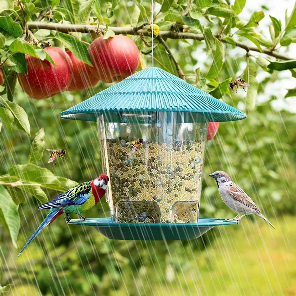 Hanging Bird Feeder – Automatic Gravity Seed Dispenser