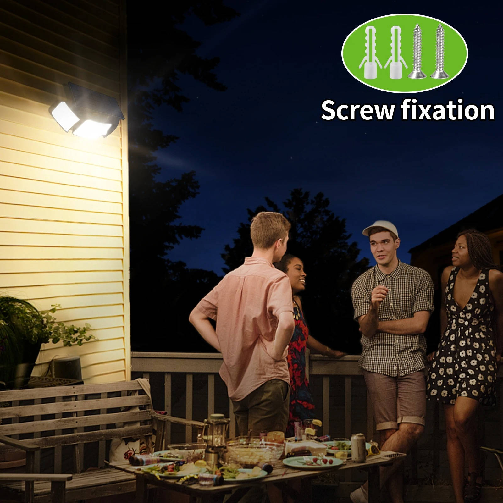 Solar Flood Light with Motion Sensor – 3 Head 1200 Lumen