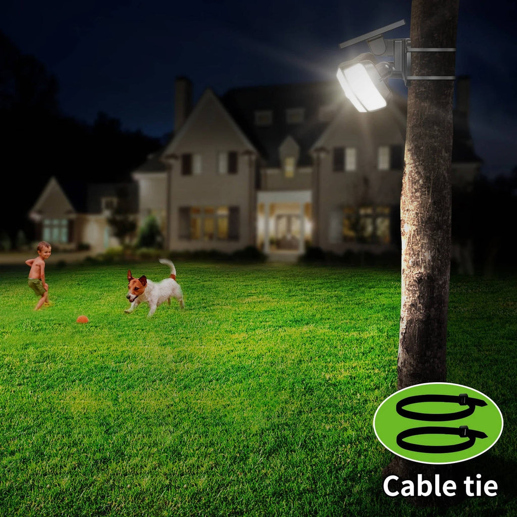 Solar Flood Light with Motion Sensor – 3 Head 1200 Lumen