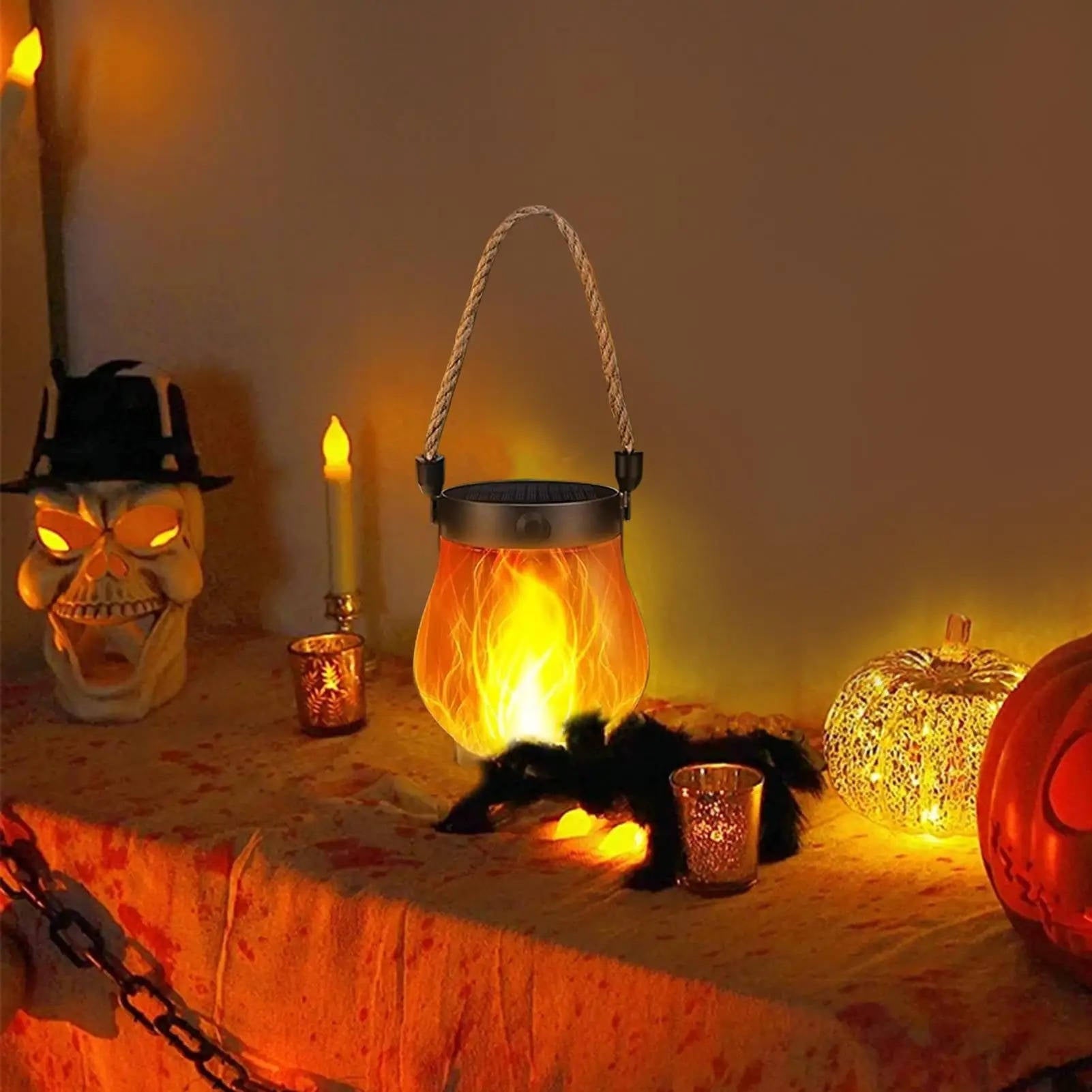 Solar Flame Lantern – Flickering Hanging Porch Light