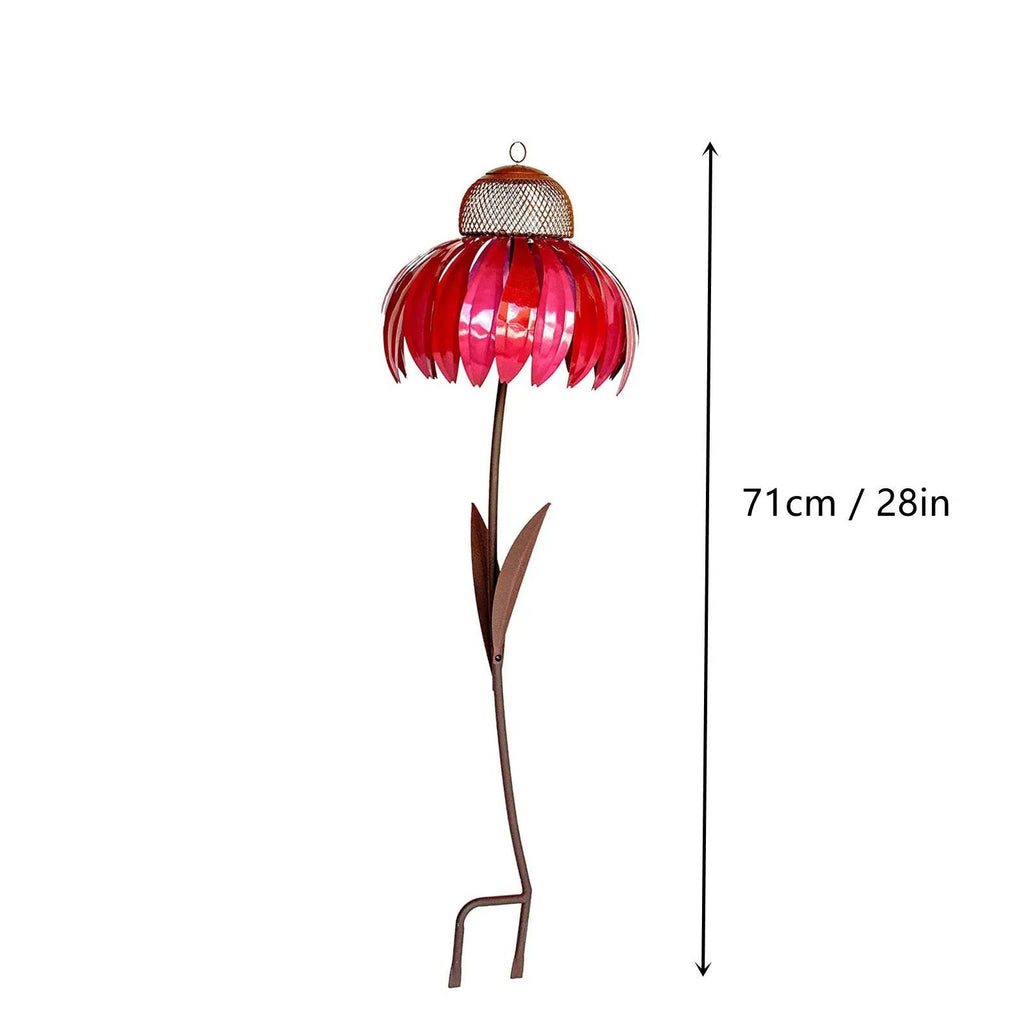 Flower Bird Feeder on Stake – Squirrel Proof Metal