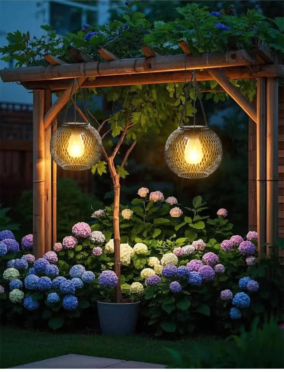Solar Hanging Lantern – 14 Hour Warm LED Garden Light