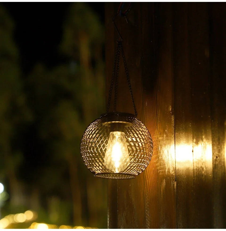 Solar Hanging Lantern – 14 Hour Warm LED Garden Light