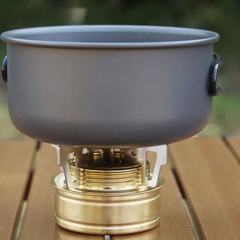 Mini Alcohol Camping Stove – Stainless Steel & Stand