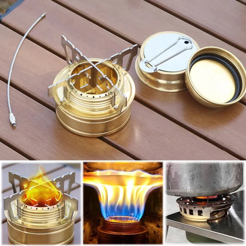 Mini Alcohol Camping Stove – Stainless Steel & Stand