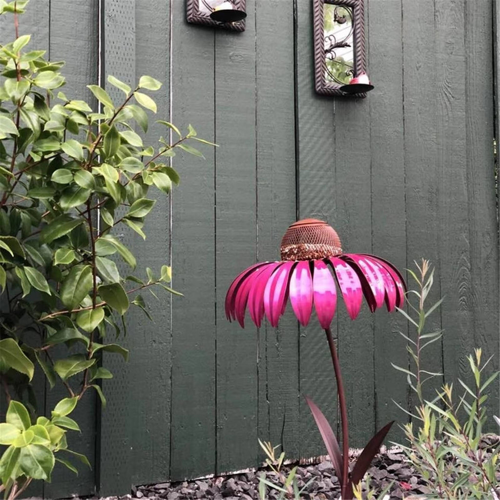 Flower Bird Feeder on Stake – Squirrel Proof Metal