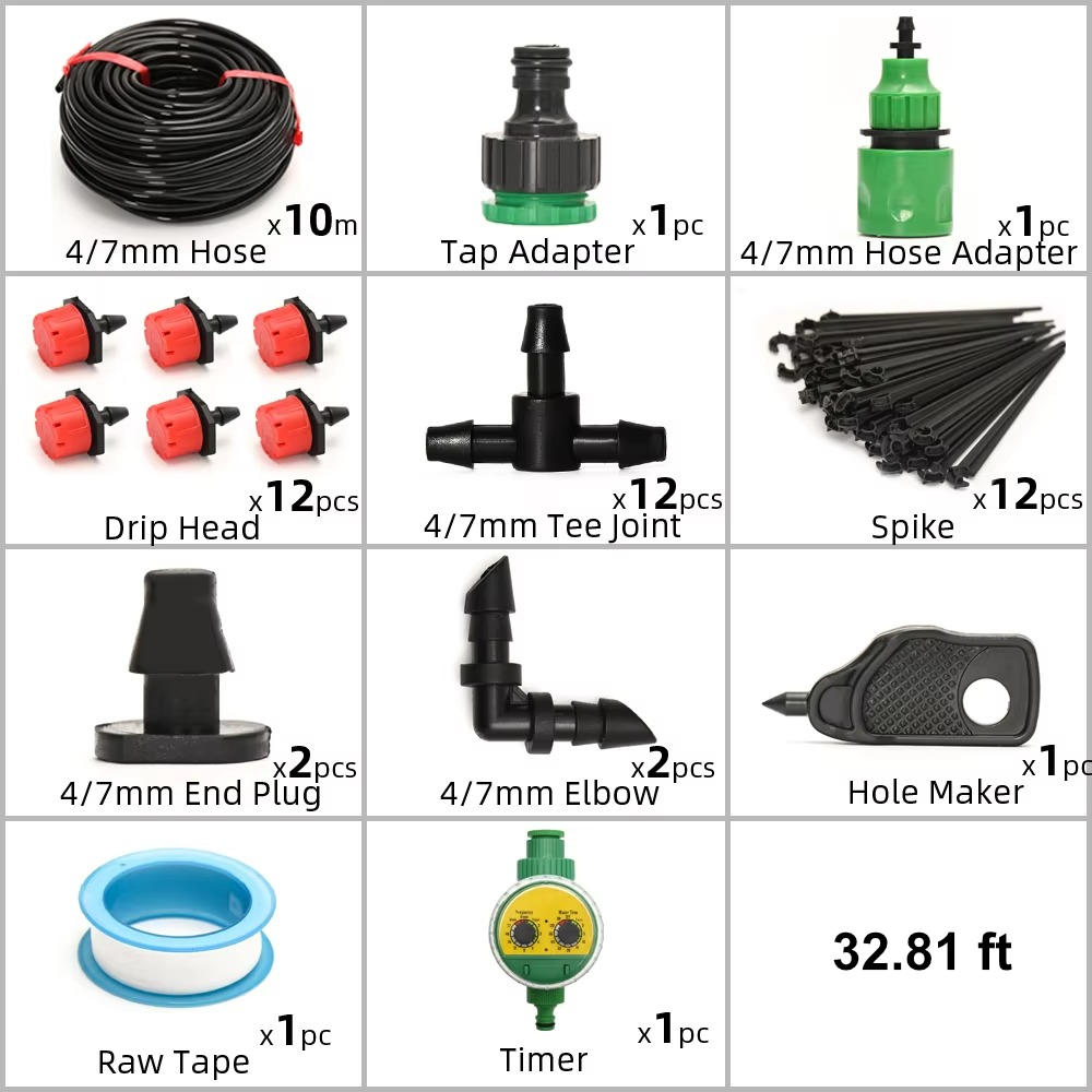 Drip Irrigation Kit with Automatic Timer