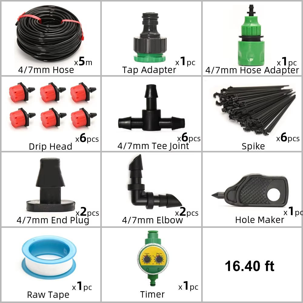 Drip Irrigation Kit with Automatic Timer