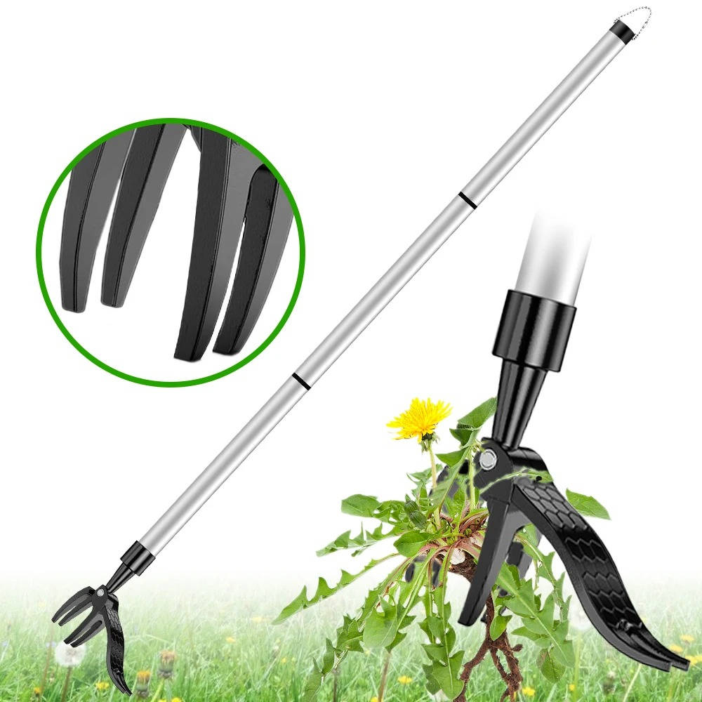 Stand Up Weed Puller – Long Handle Root Remover Tool
