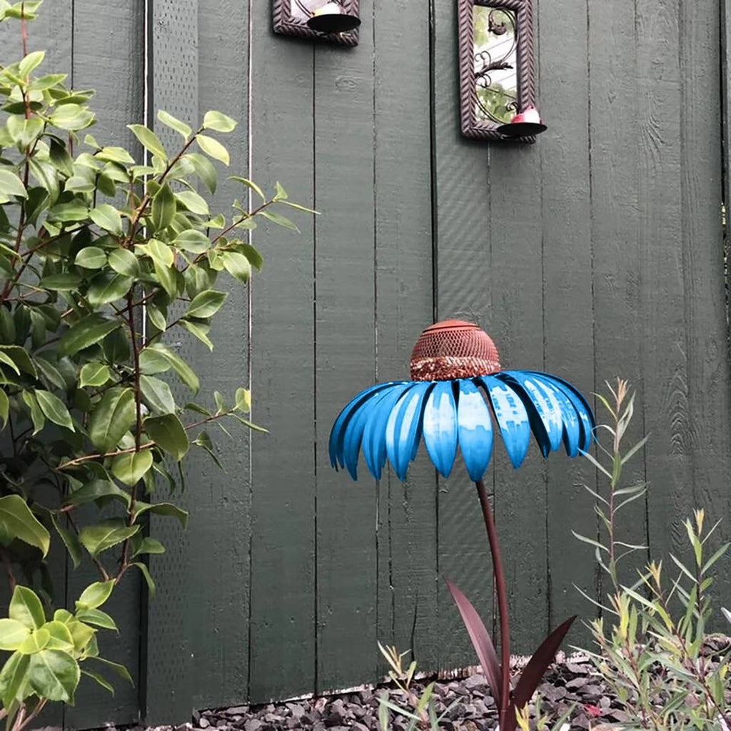 Flower Bird Feeder on Stake – Squirrel Proof Metal