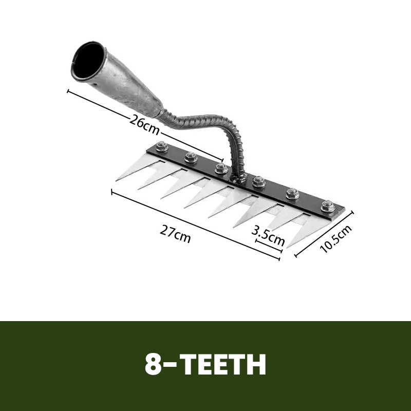 Carbon Steel Garden Rake Head – 5-8 Teeth Hand Tool