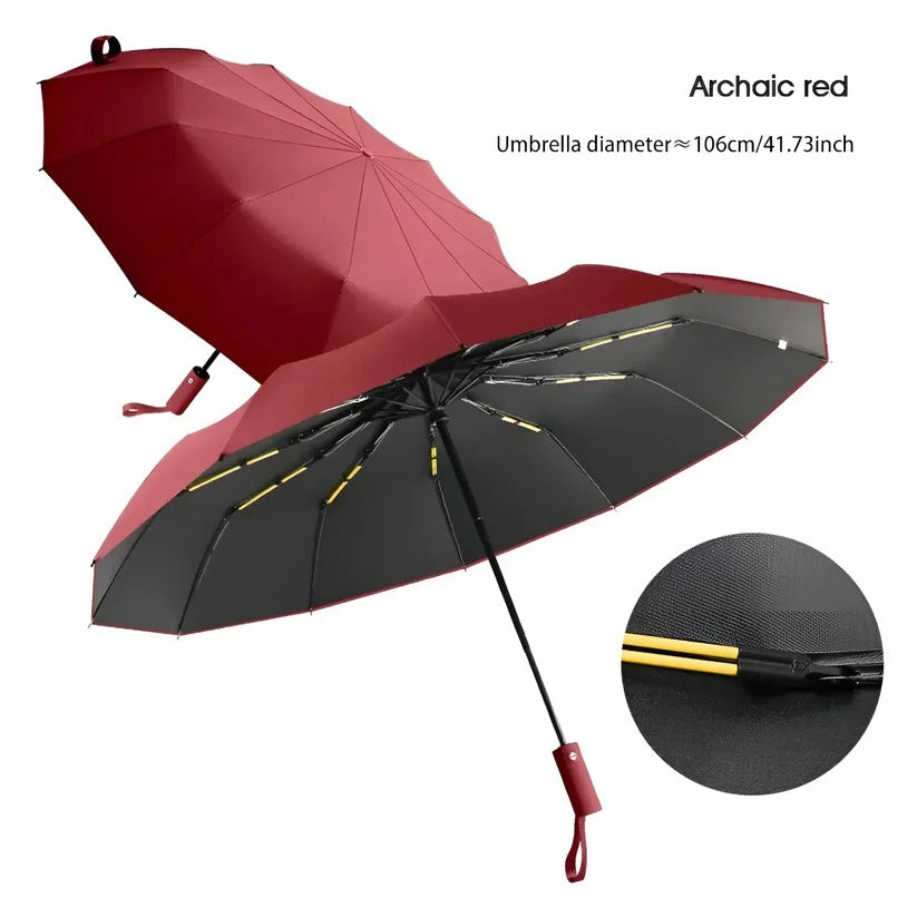 Windproof Folding Umbrella with UV Canopy – Compact