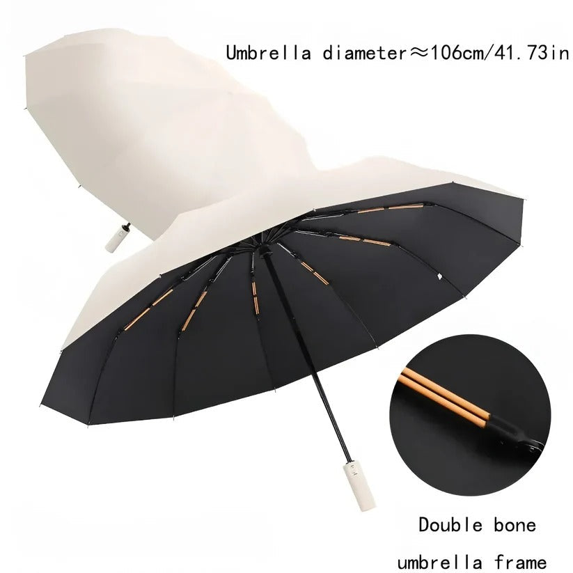 Windproof Folding Umbrella with UV Canopy – Compact
