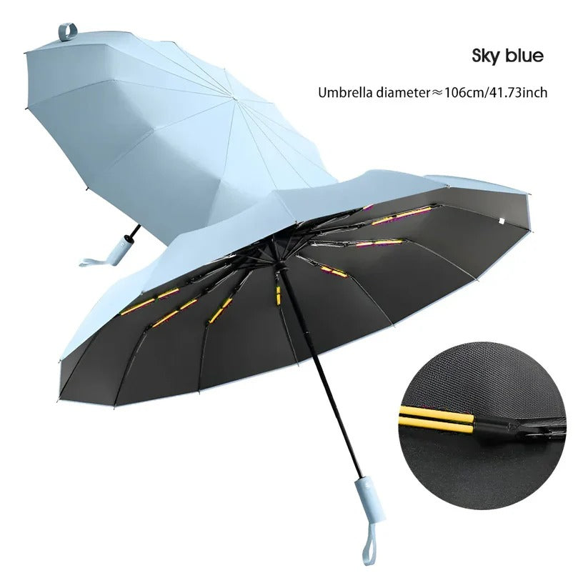 Windproof Folding Umbrella with UV Canopy – Compact