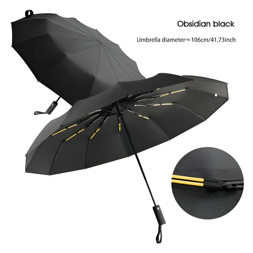 Windproof Folding Umbrella with UV Canopy – Compact